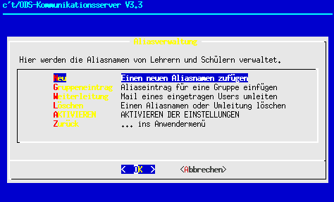 Aliasverwaltung