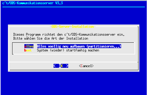 Installationsmenue