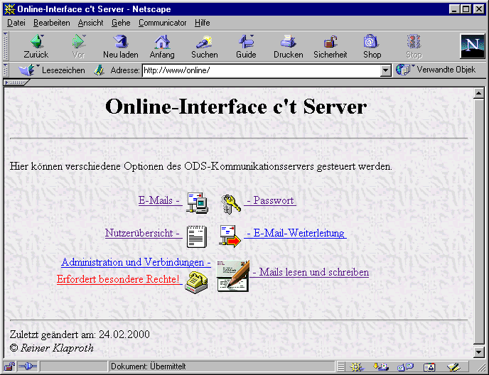 Online-Interface