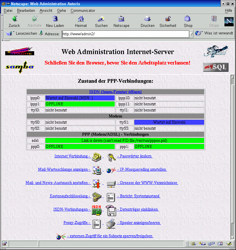 erweitertes Admin-Interface