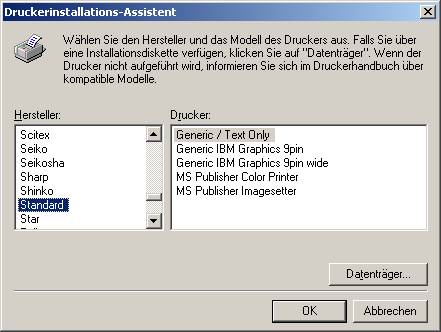 Druckerauswahl