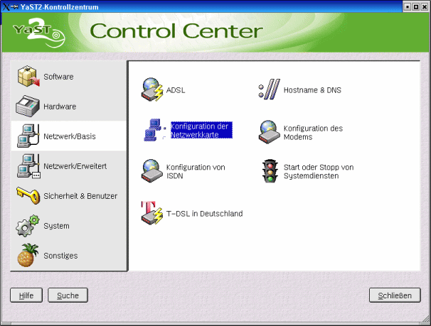 YaST2-Netzwerk