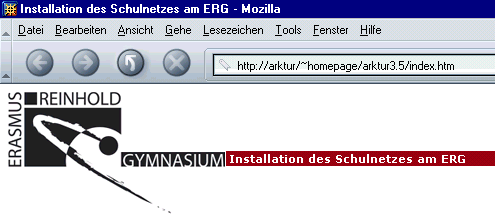 Zugriff auf die Homepage im Intranet