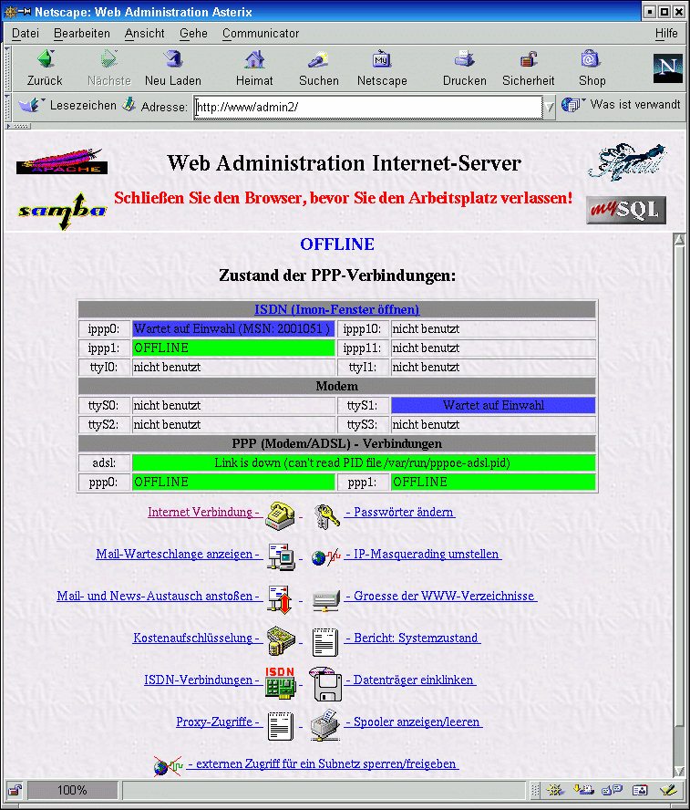 erweitertes Admin-Interface