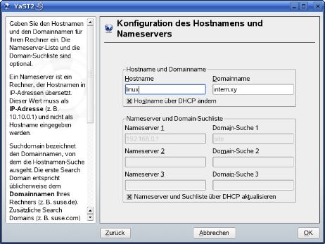 Linux - Hostname und Nameserver