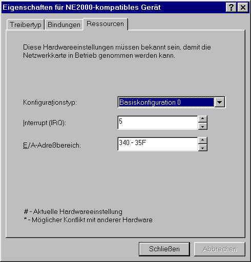 Ressourcenverwaltung der Netzwerkkarte