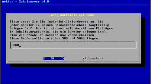 Quotavorgaben Inodes Softlimit