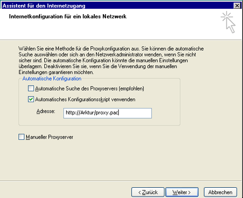 automatische Proxyeinstellungen