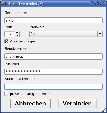 Anonymer Login